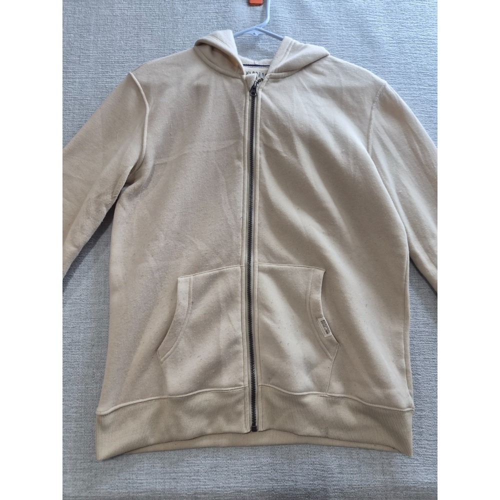 Weatherproof Vintage Hoodie Boys XL Beige Cotton Fleece Lined Full Zip Winter